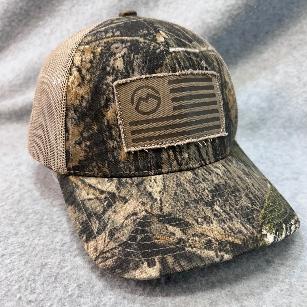 American Flag Patch Mens Camo Magellan Outdoors Trucker Hat Snapback OSFM 2312